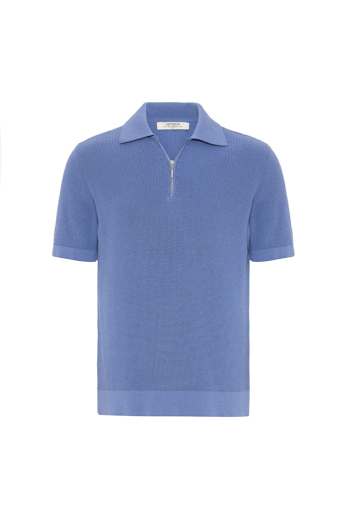 Antioch Zippered Knit Men's Polo-Neck Sweater T-Shirt