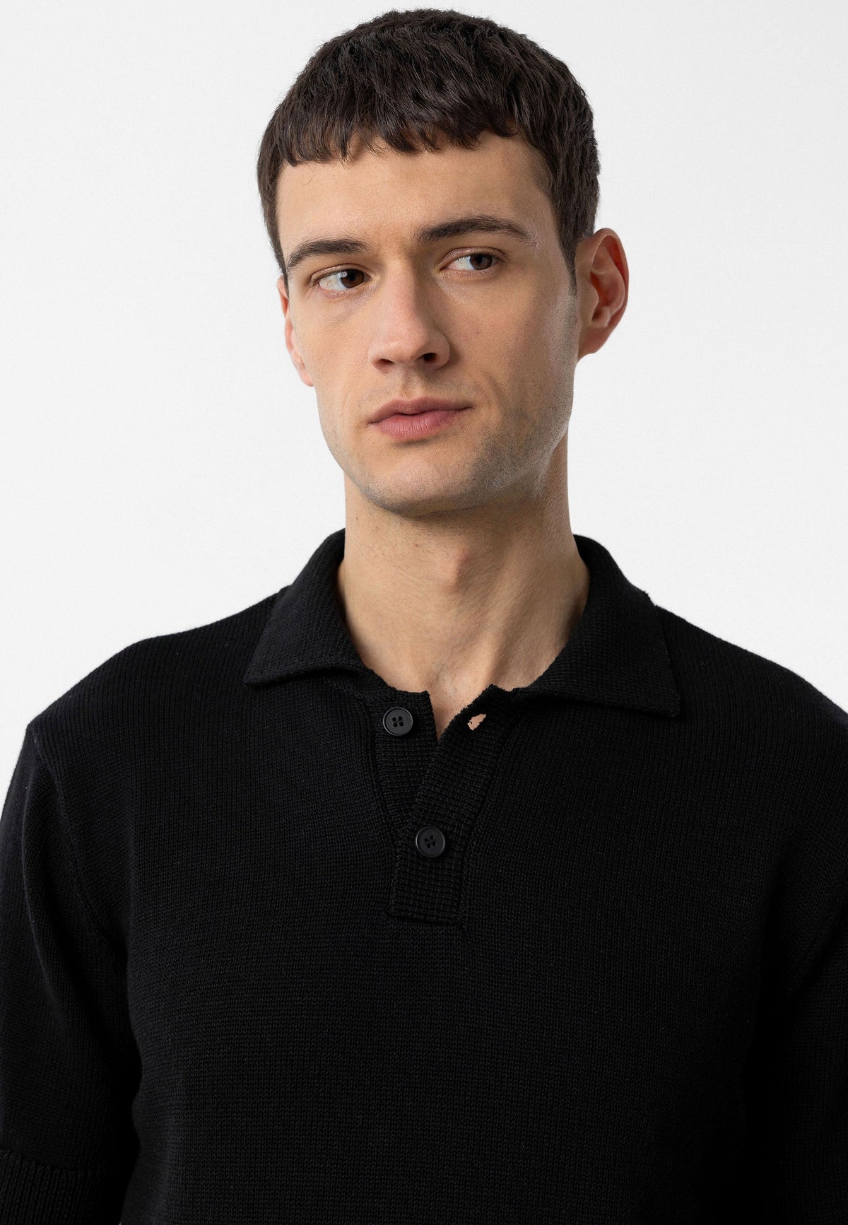 100% Cotton Polo-Neck Knit T-Shirt