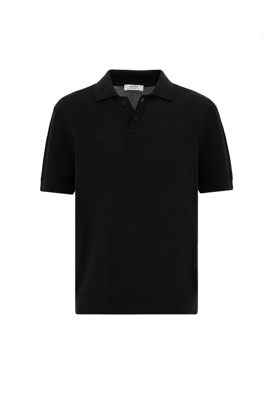 100% Cotton Polo-Neck Knit T-Shirt