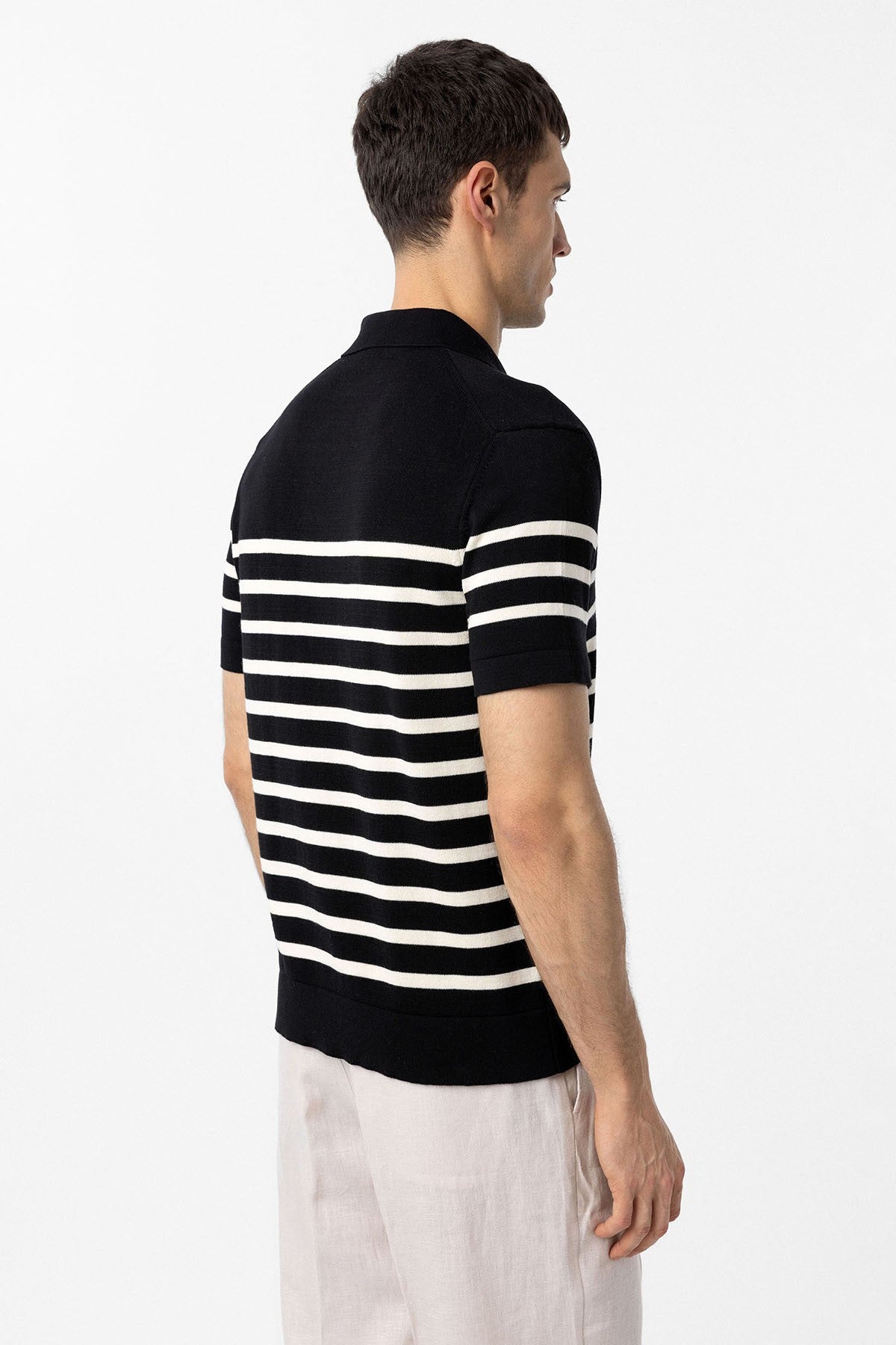 Antioch Polo-Neck Striped Men's Knit T-Shirt