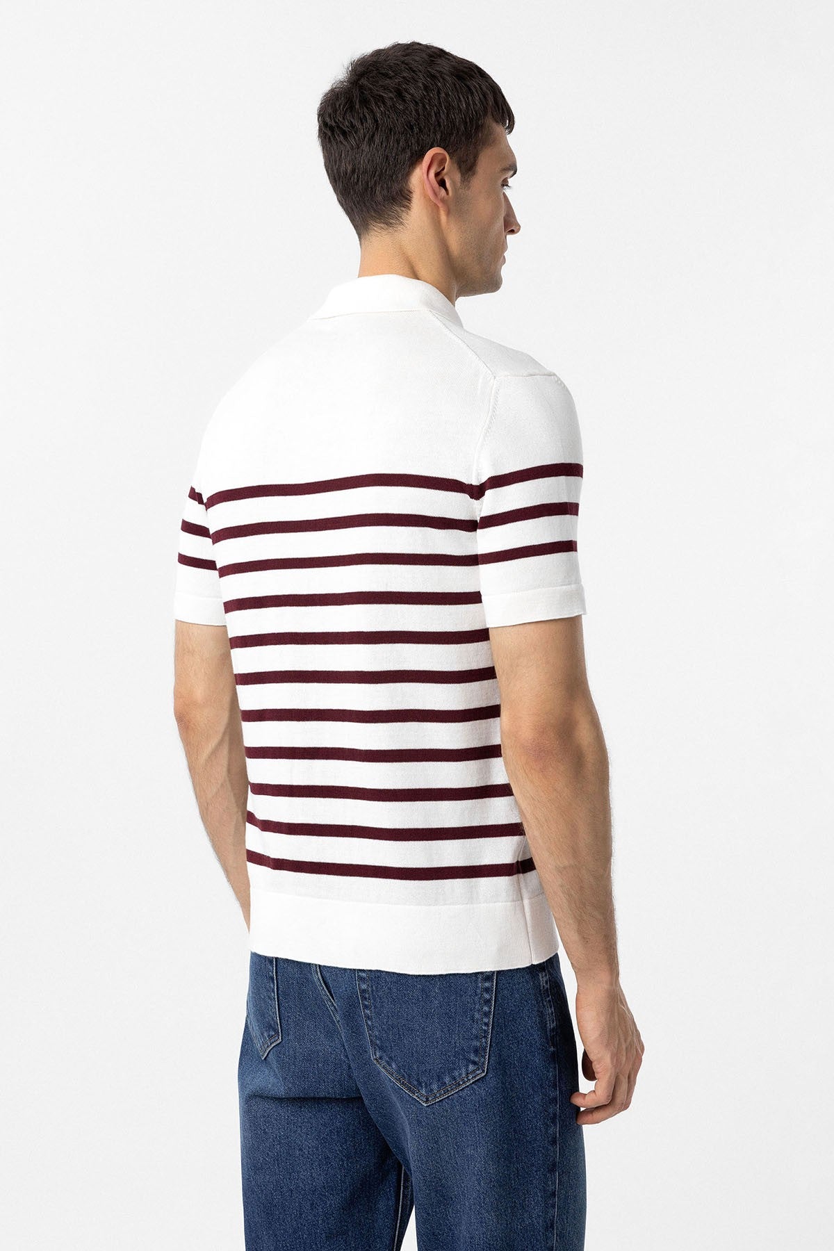 Antioch Polo-Neck Striped Men's Knit T-Shirt
