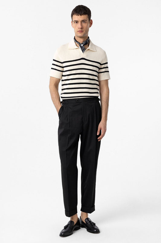 Antioch Polo-Neck Striped Men's Knit T-Shirt