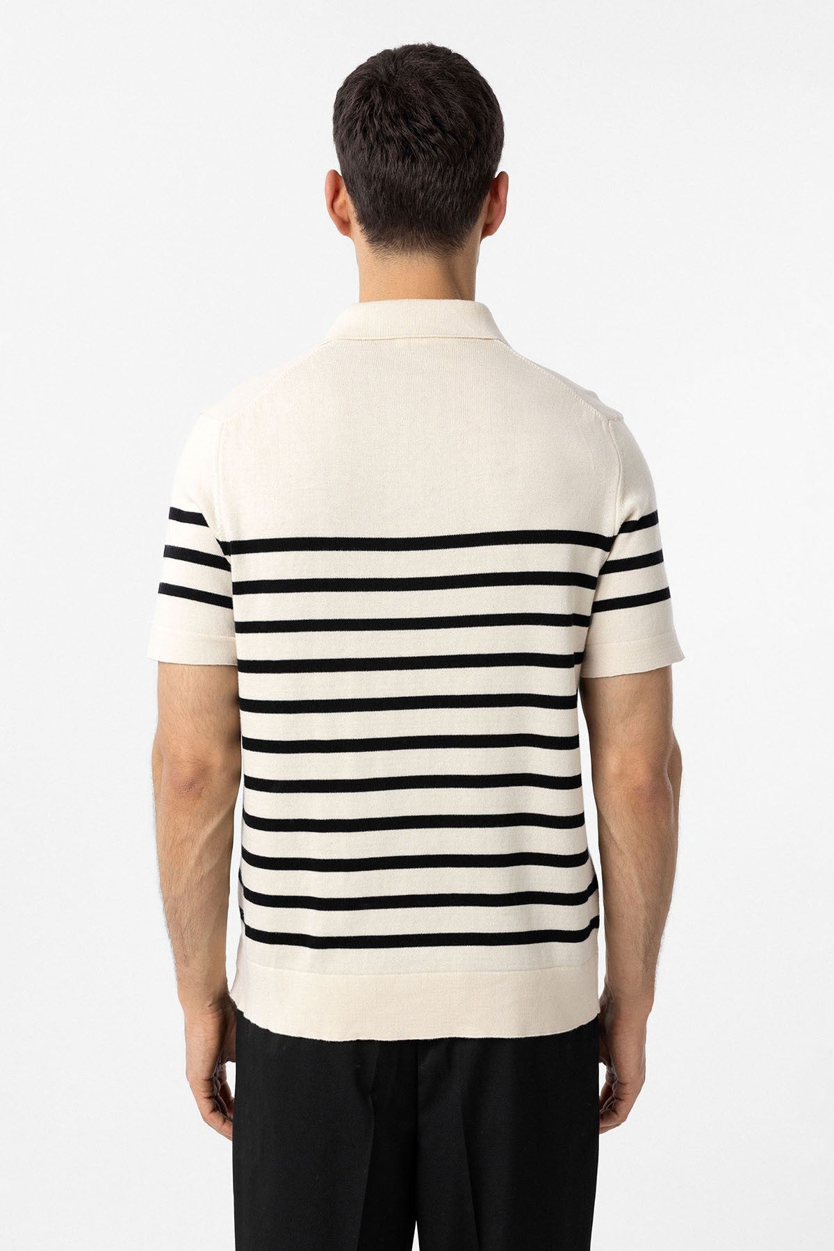 Antioch Polo-Neck Striped Men's Knit T-Shirt