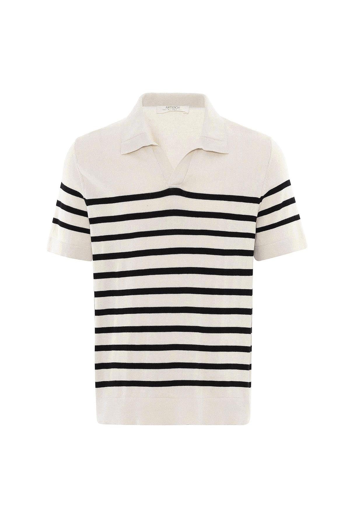 Antioch Polo-Neck Striped Men's Knit T-Shirt