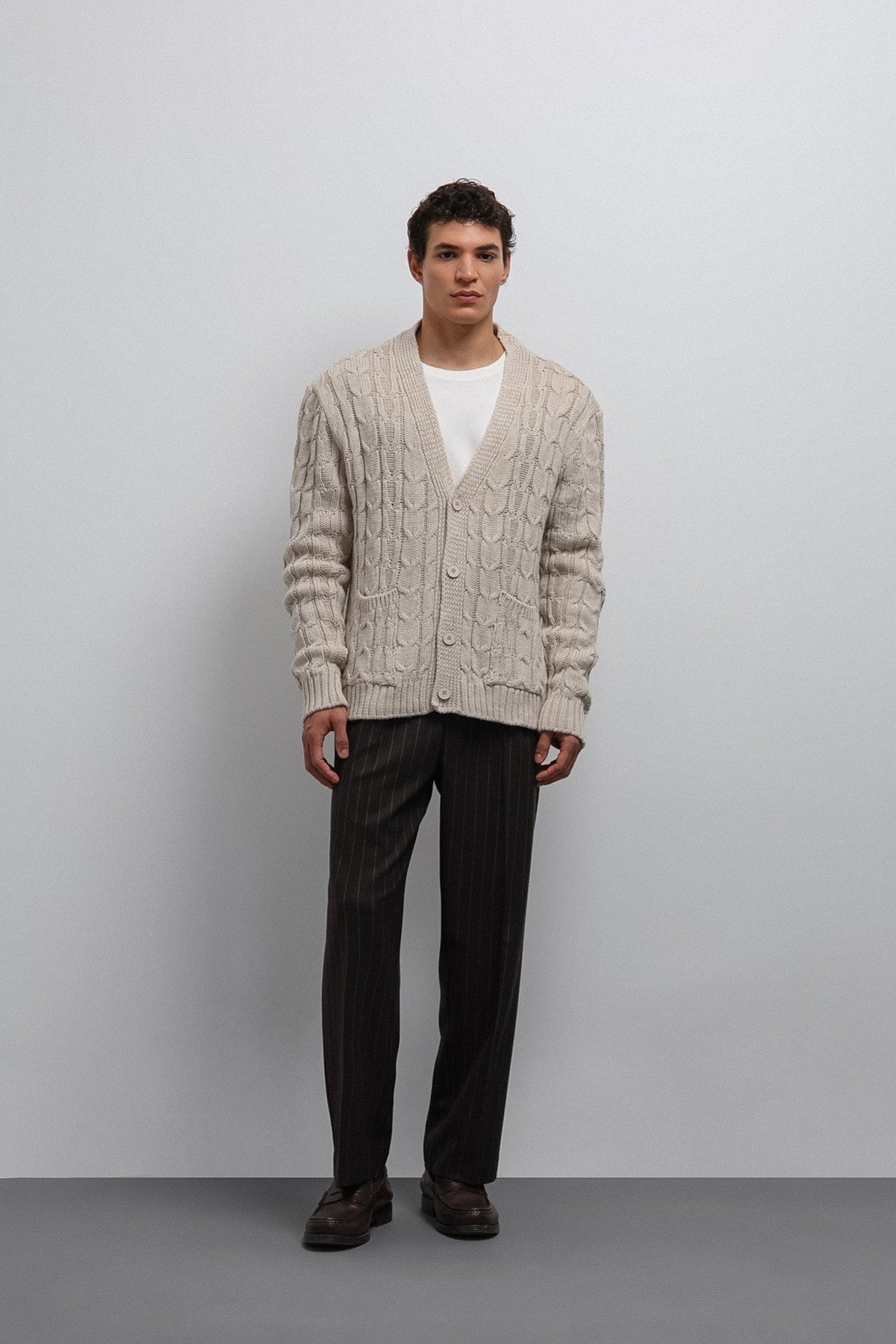 Antioch Men's Cardigan with Braided Texture