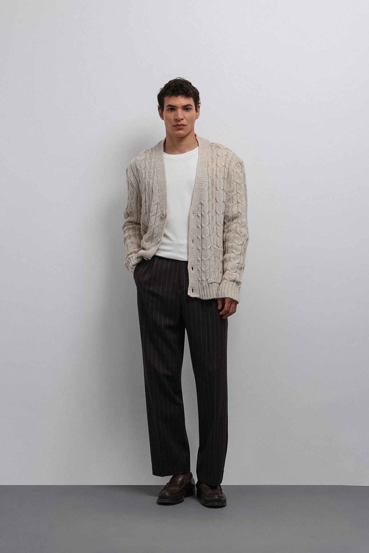 Antioch Men's Cardigan with Braided Texture