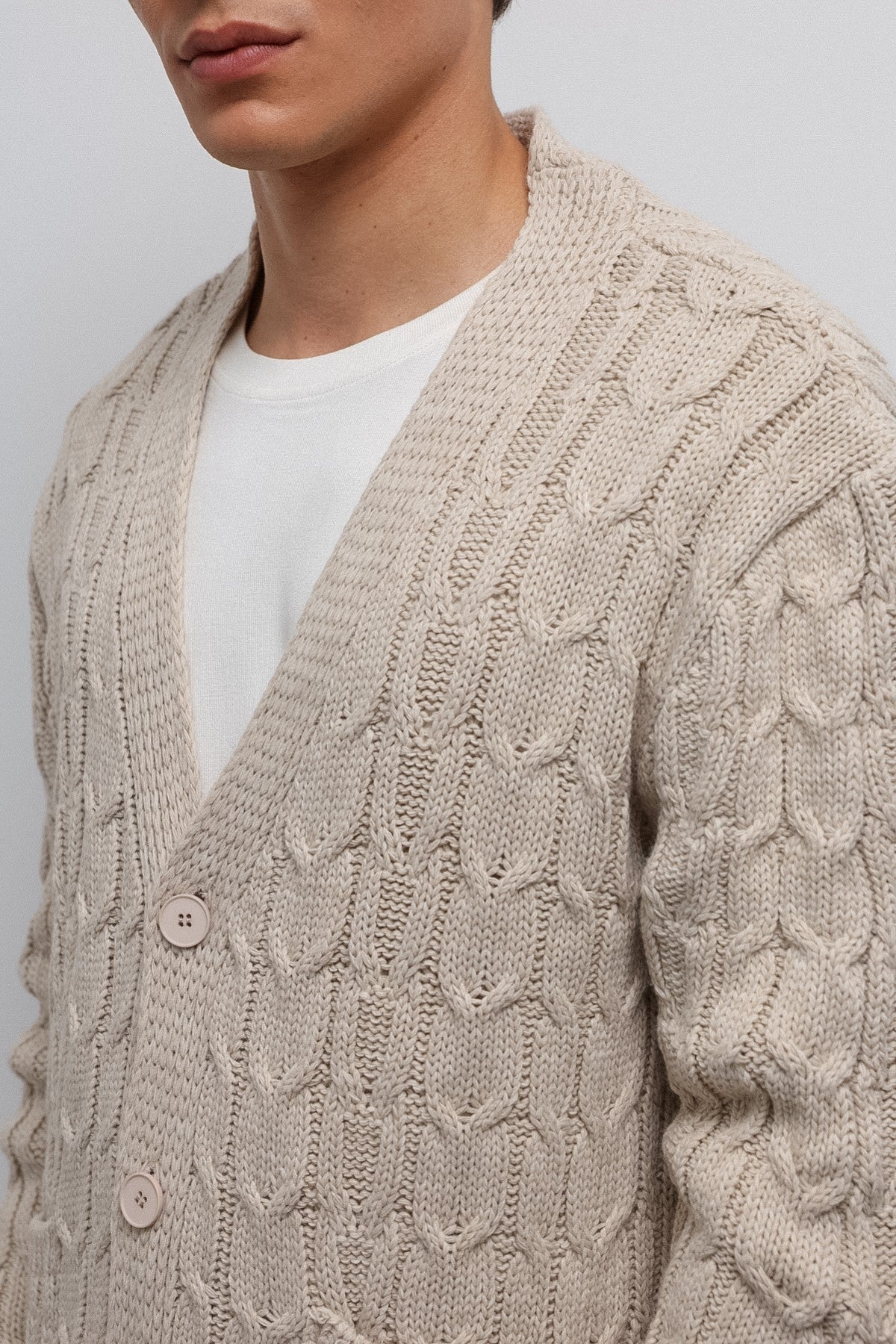 Antioch Men's Cardigan with Braided Texture