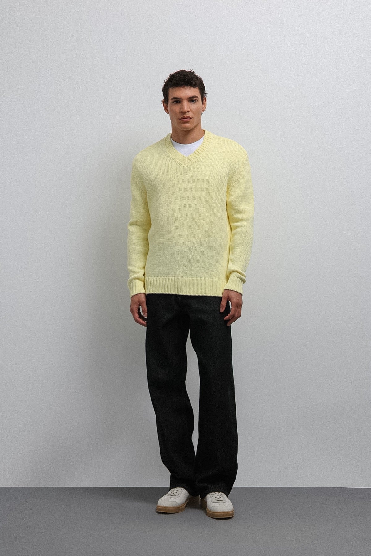 Men's V-Neck Sweater with Antioch Texture