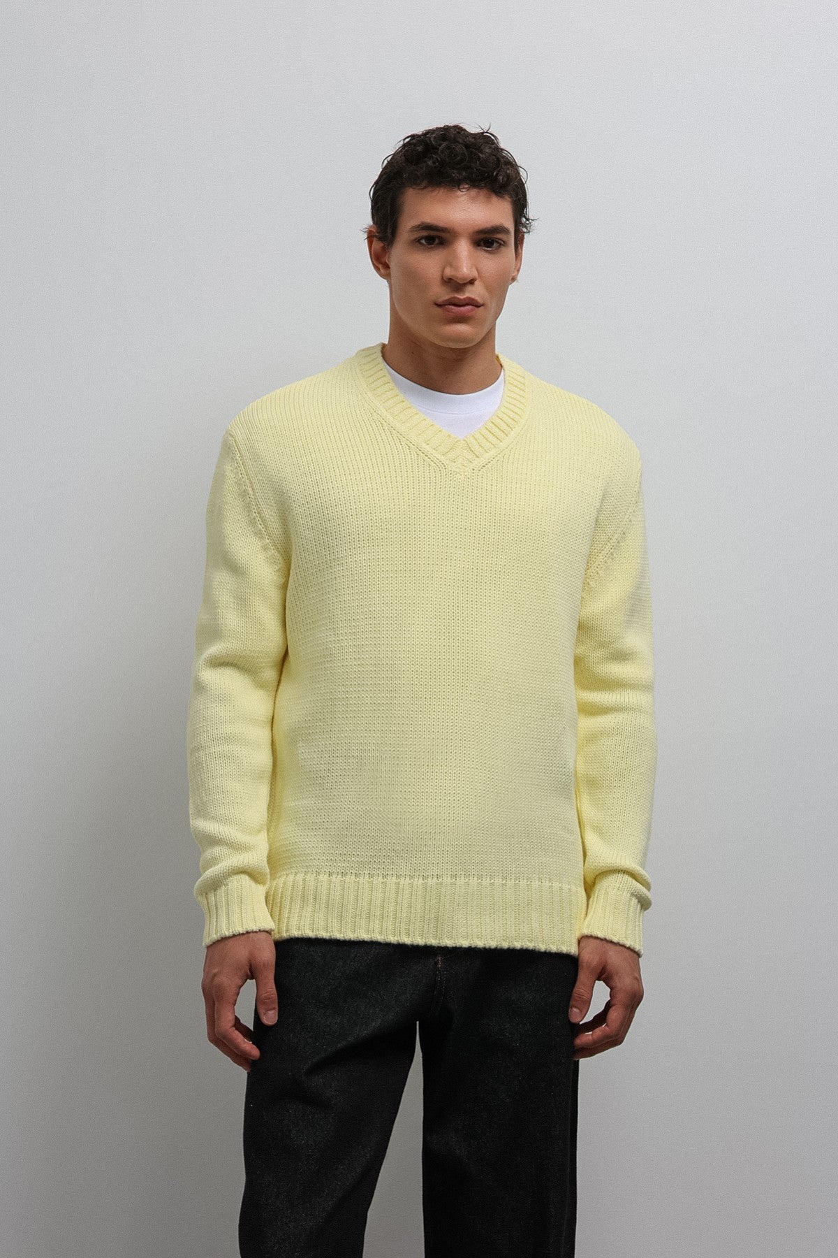 Men's V-Neck Sweater with Antioch Texture
