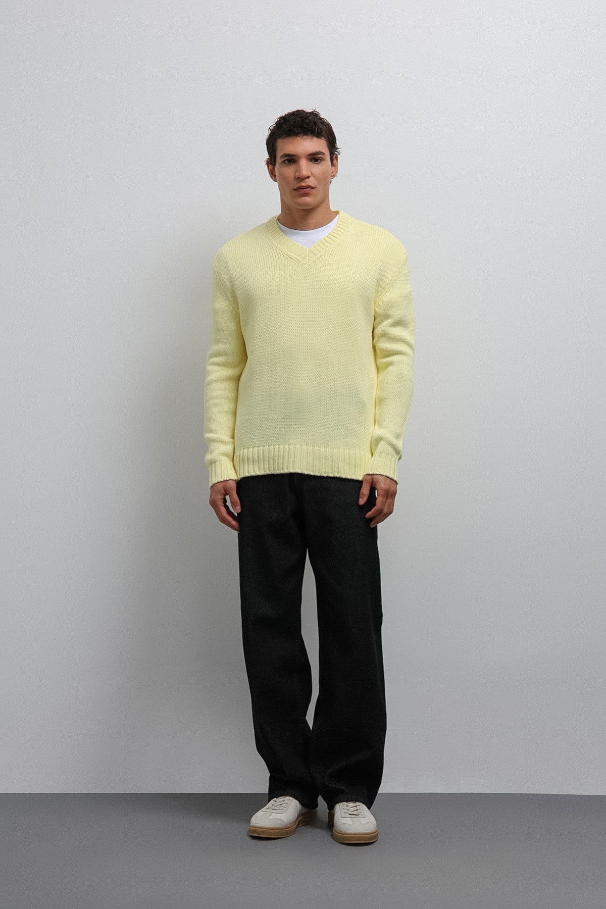 Men's V-Neck Sweater with Antioch Texture