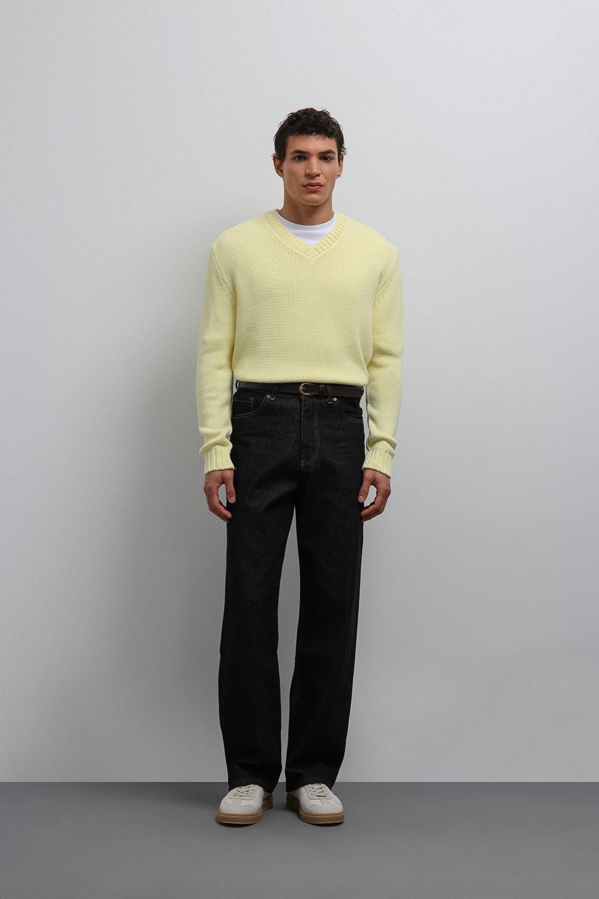 Men's V-Neck Sweater with Antioch Texture