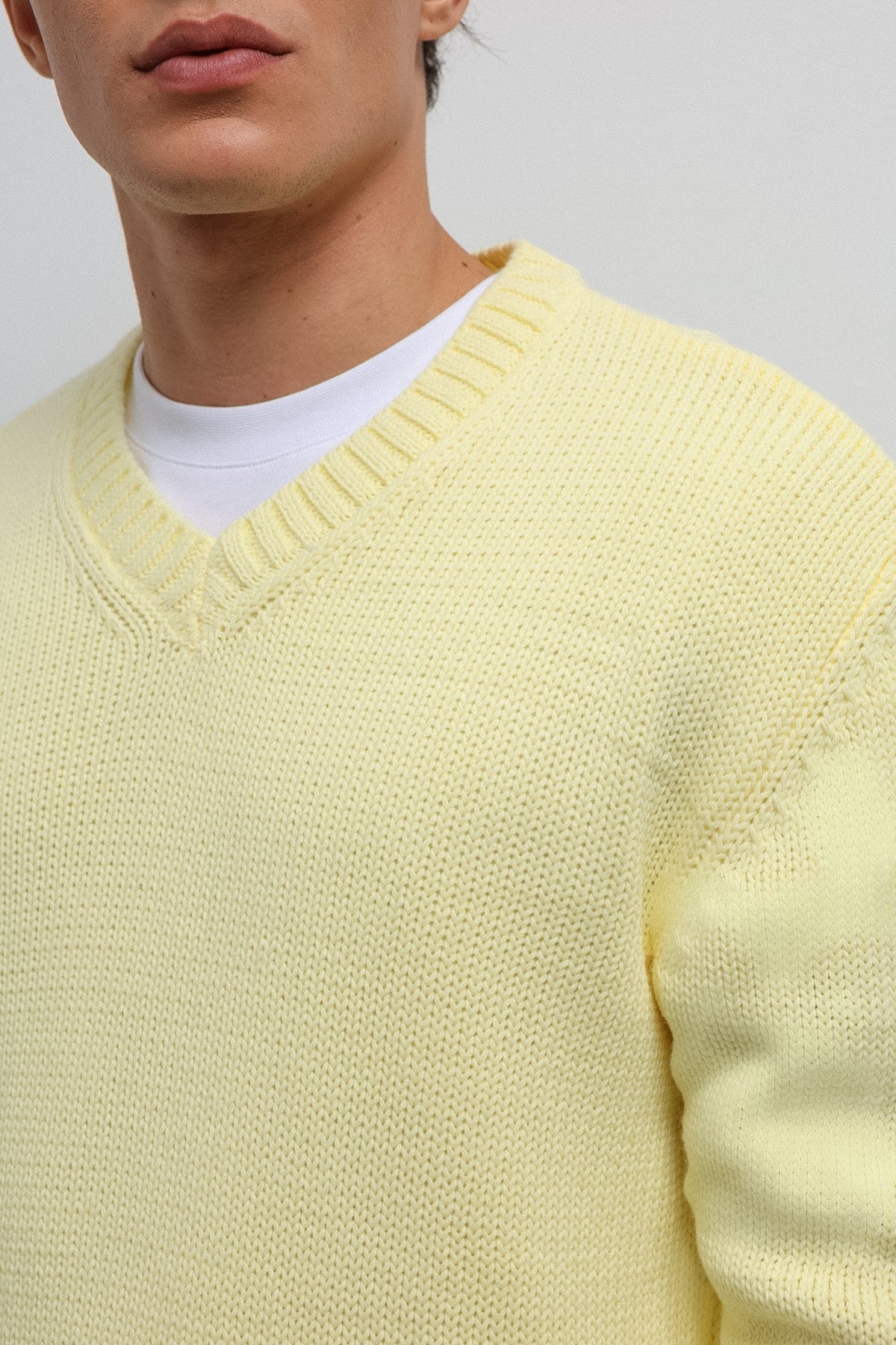 Men's V-Neck Sweater with Antioch Texture
