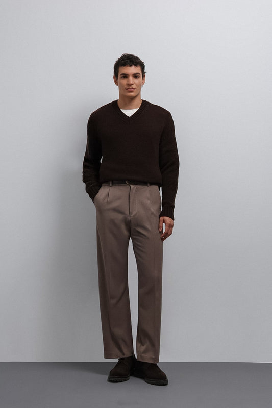 Men's V-Neck Sweater with Antioch Texture