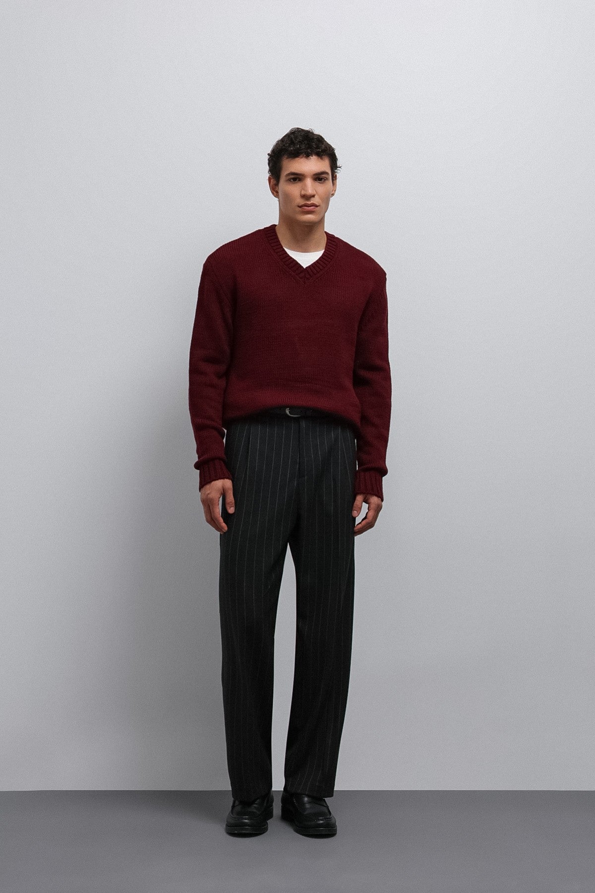 Men's V-Neck Sweater with Antioch Texture