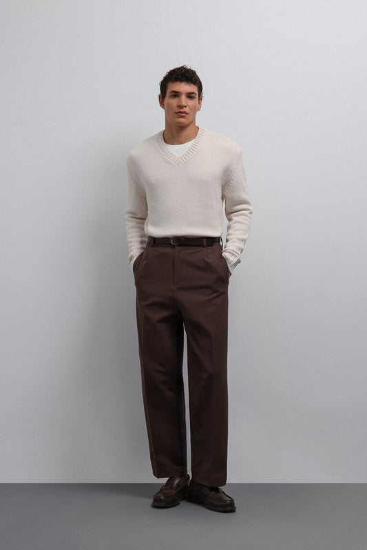 Men's V-Neck Sweater with Antioch Texture