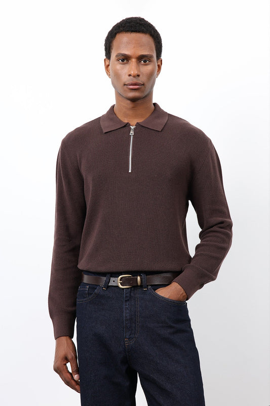 Antioch Men's Zipper-Front Knit Sweater