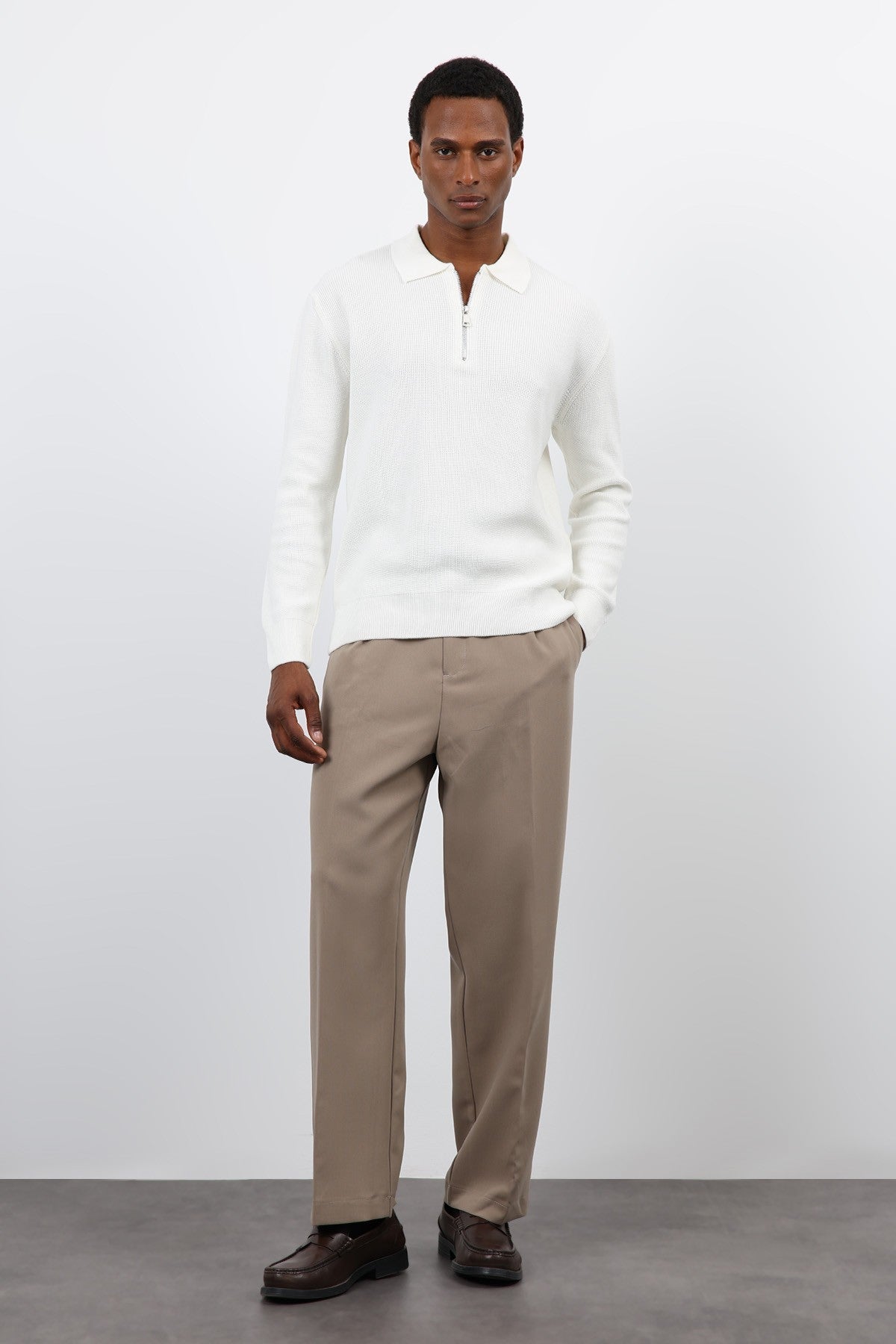 Antioch Men's Zipper-Front Knit Sweater