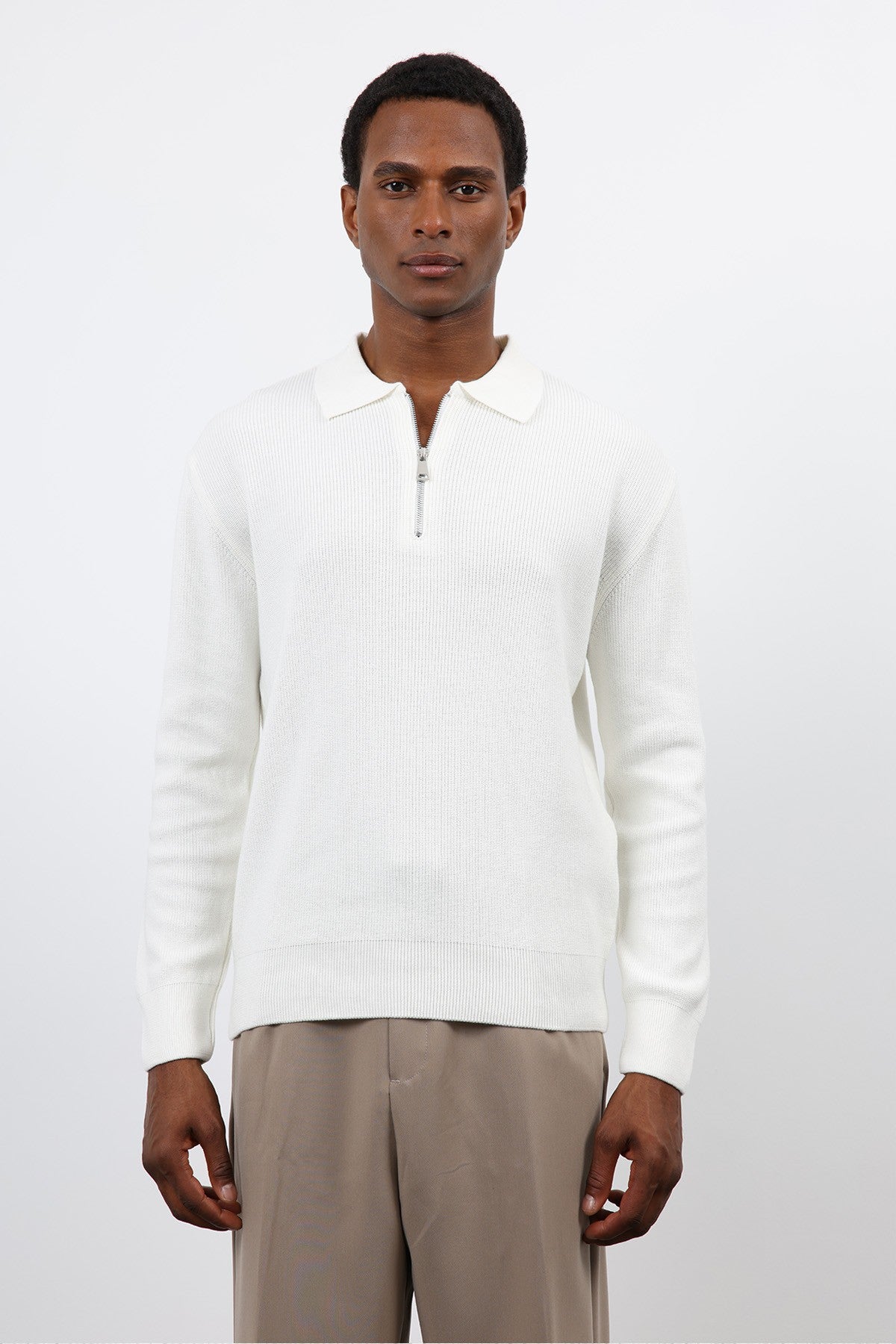 Antioch Men's Zipper-Front Knit Sweater