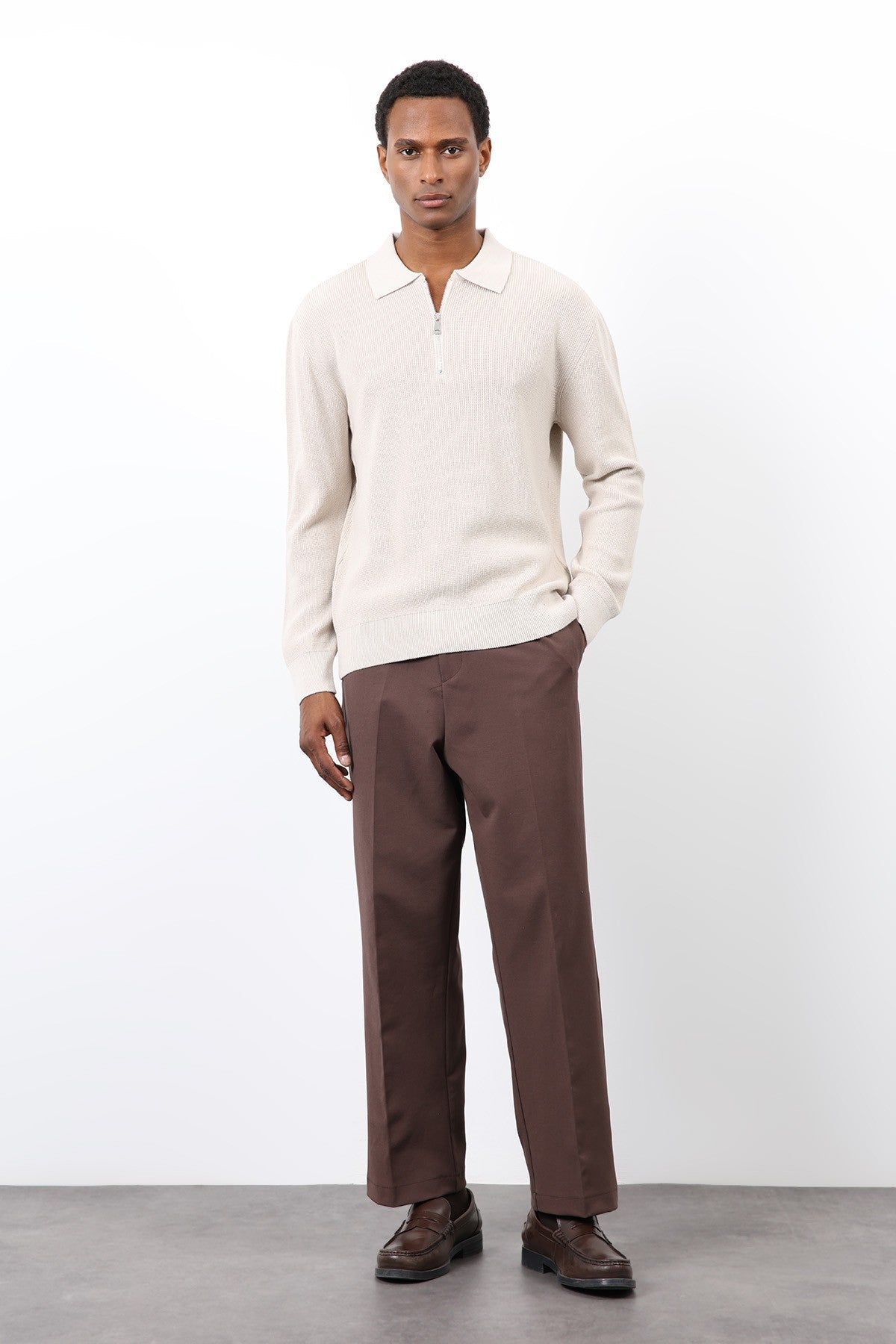 Antioch Men's Zipper-Front Knit Sweater