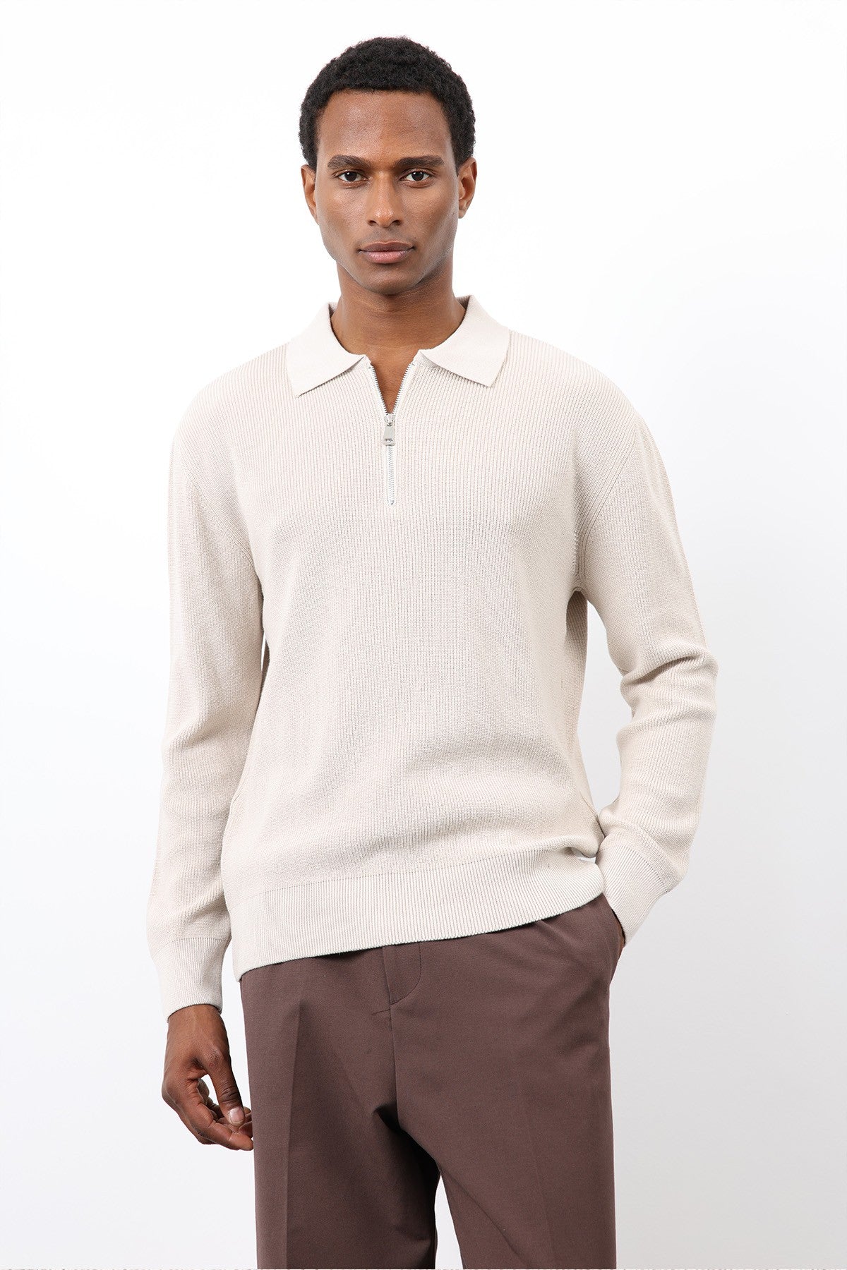 Antioch Men's Zipper-Front Knit Sweater