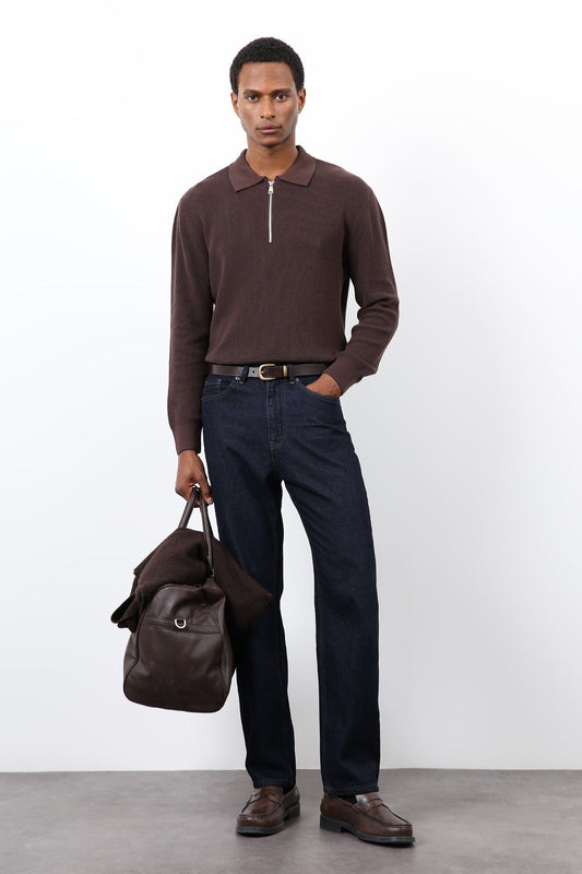 Antioch Men's Zipper-Front Knit Sweater