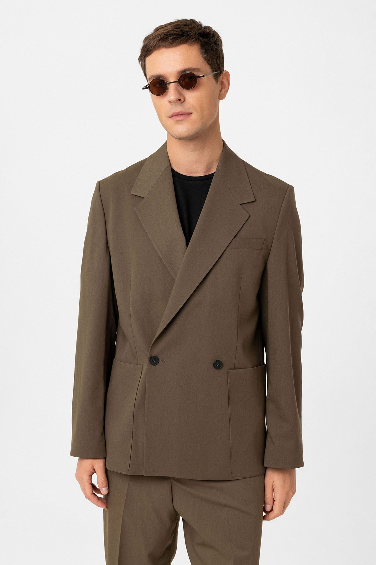 Antioch Relax Fit Double-Breasted Men's Technical Blazer Jacket