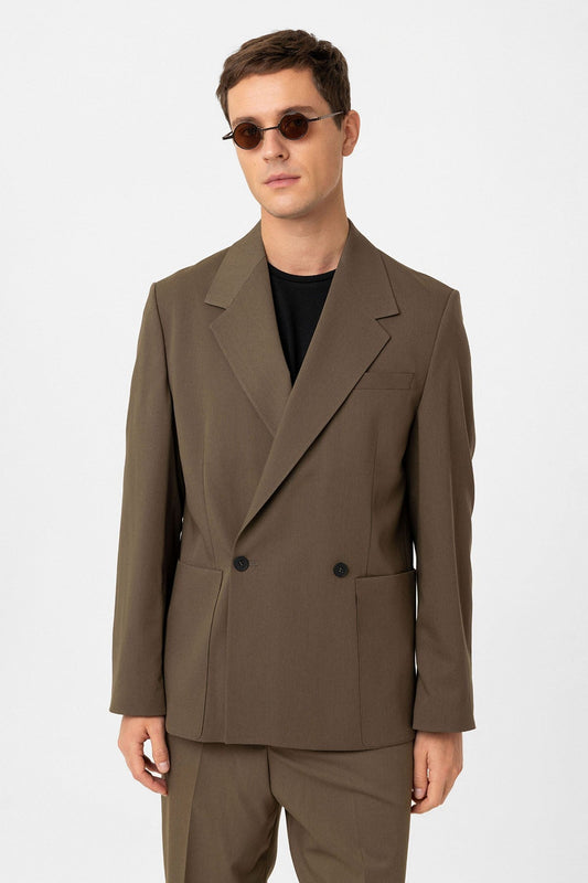 Antioch Relax Fit Double-Breasted Men's Technical Blazer Jacket