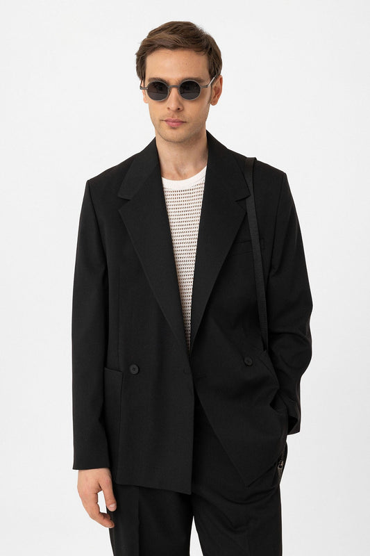 Antioch Relax Fit Double-Breasted Men's Technical Blazer Jacket