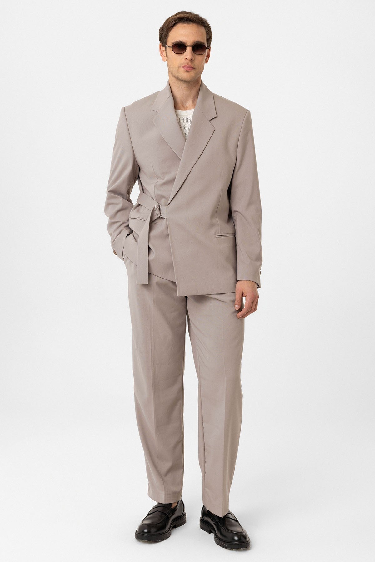Antioch Belted Relaxed-Fit Men's Blazer Jacket