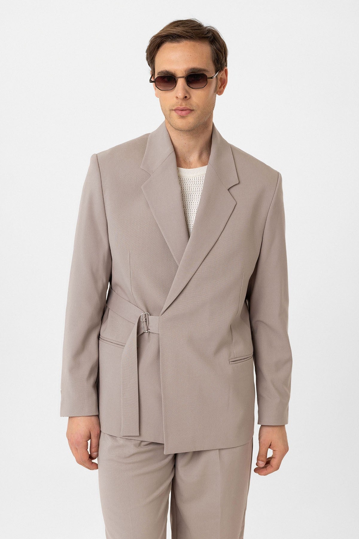 Antioch Belted Relaxed-Fit Men's Blazer Jacket