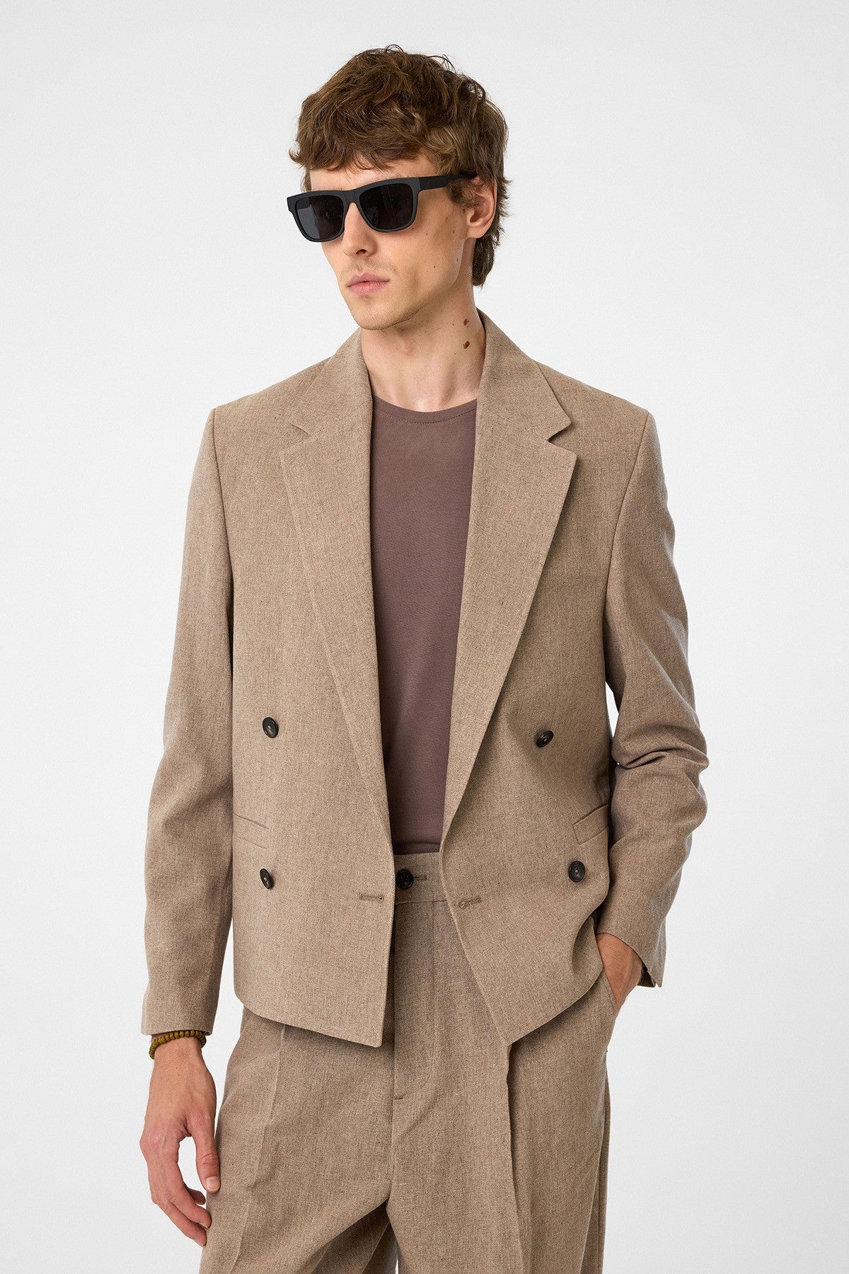 Antioch Relax Fit Double-Breasted Crop Men's Blazer Jacket