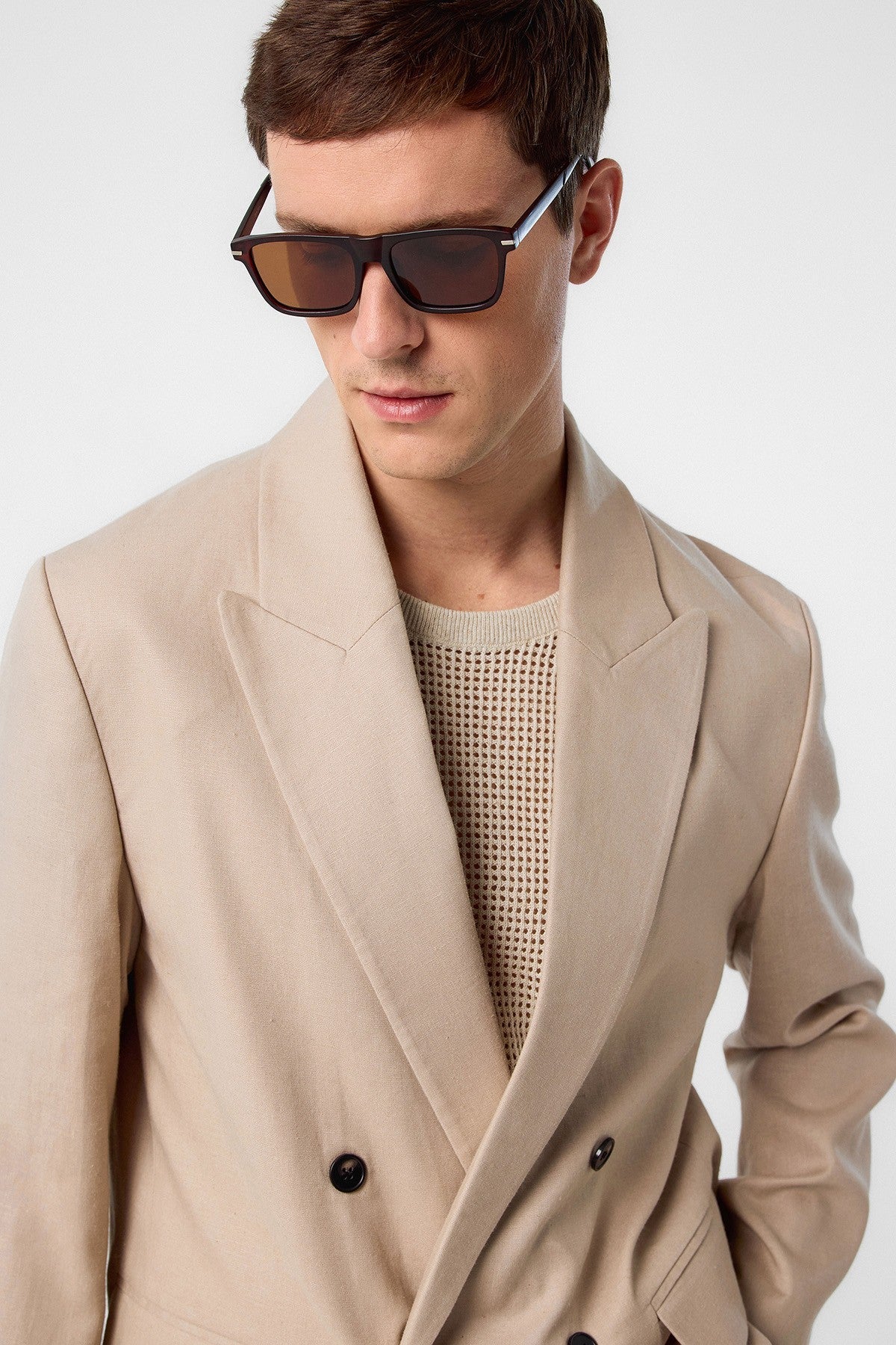 Relax Fit Men's Blazer Jacket in a Linen Blend