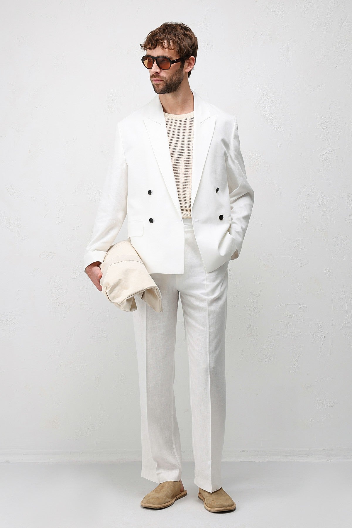 Relax Fit Men's Blazer Jacket in a Linen Blend
