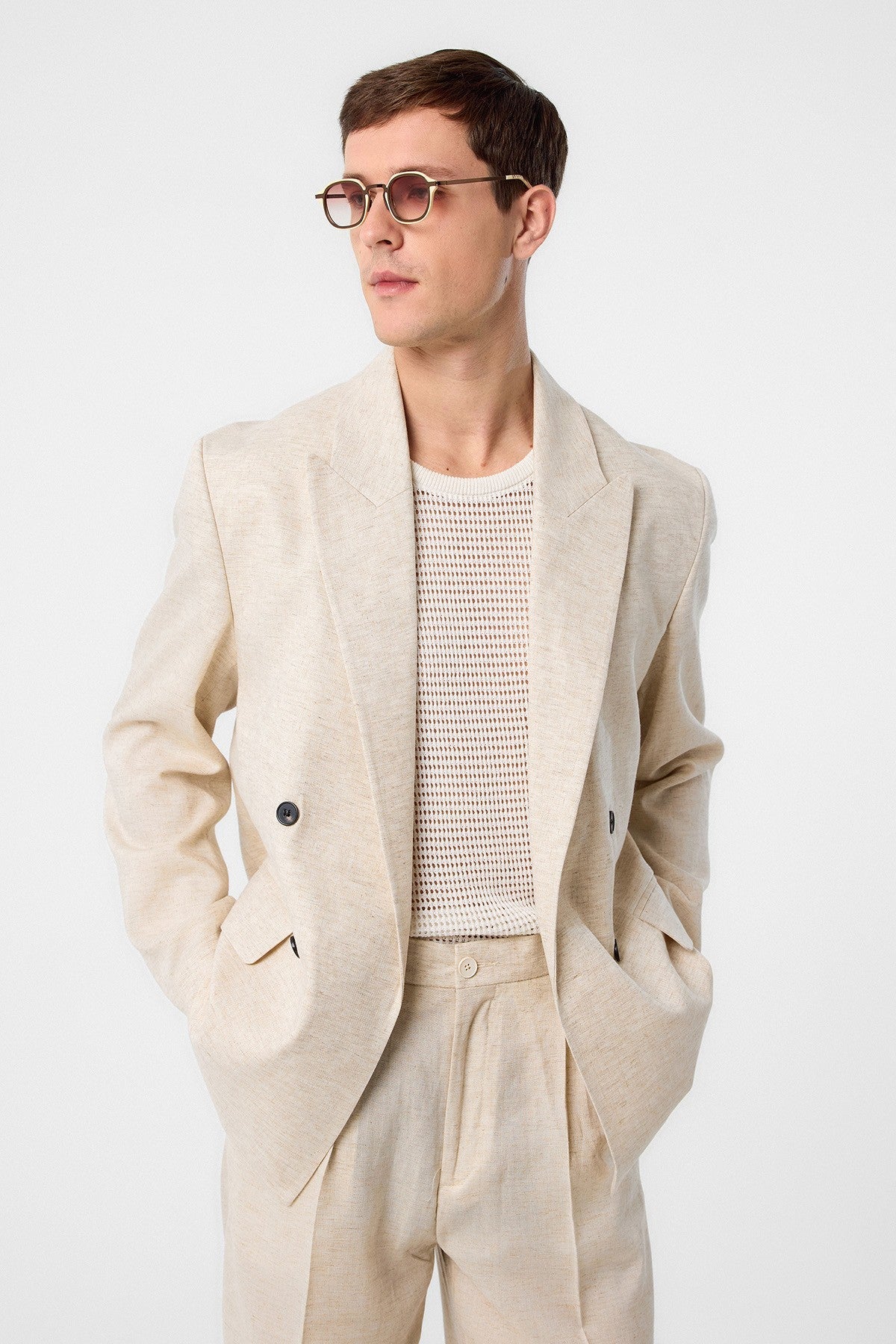 Relax Fit Men's Blazer Jacket in a Linen Blend
