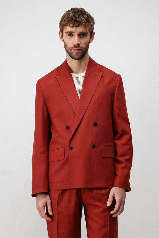Relax Fit Men's Blazer Jacket in a Linen Blend