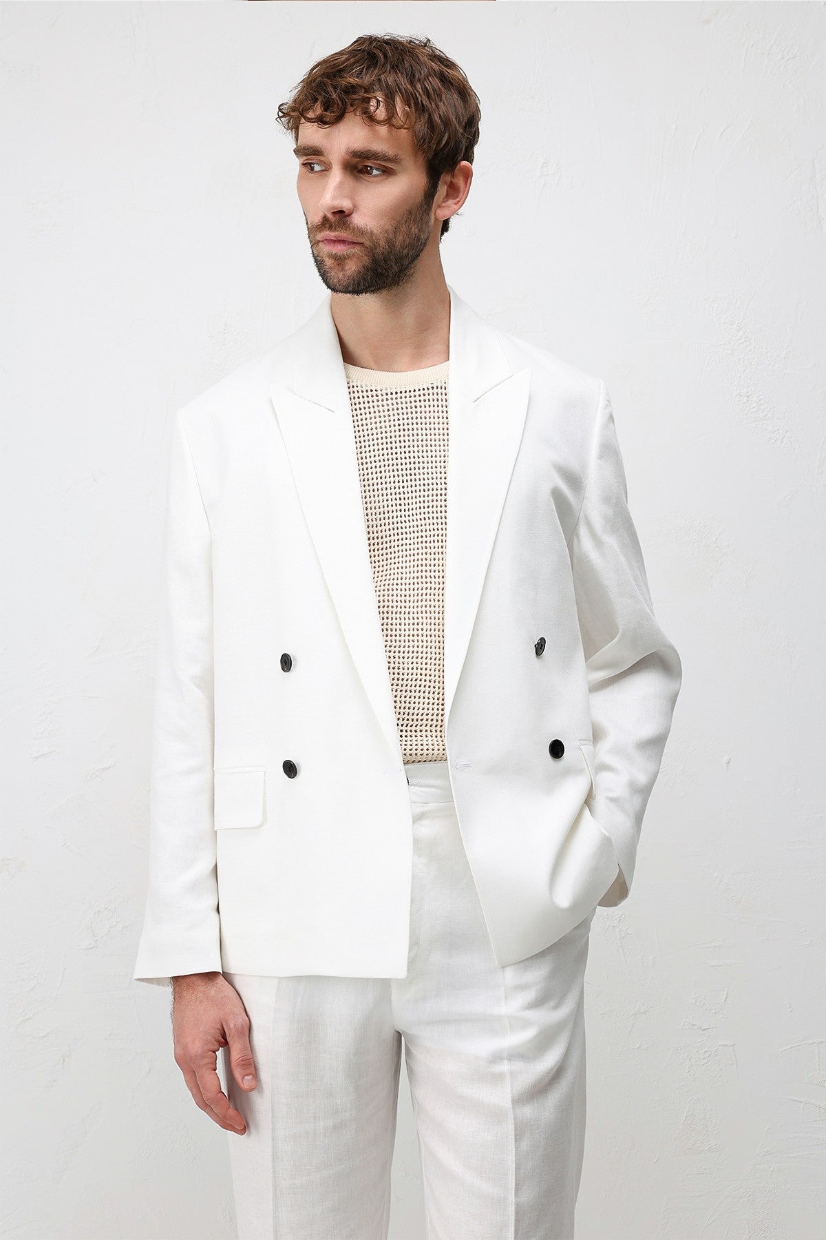 Relax Fit Men's Blazer Jacket in a Linen Blend