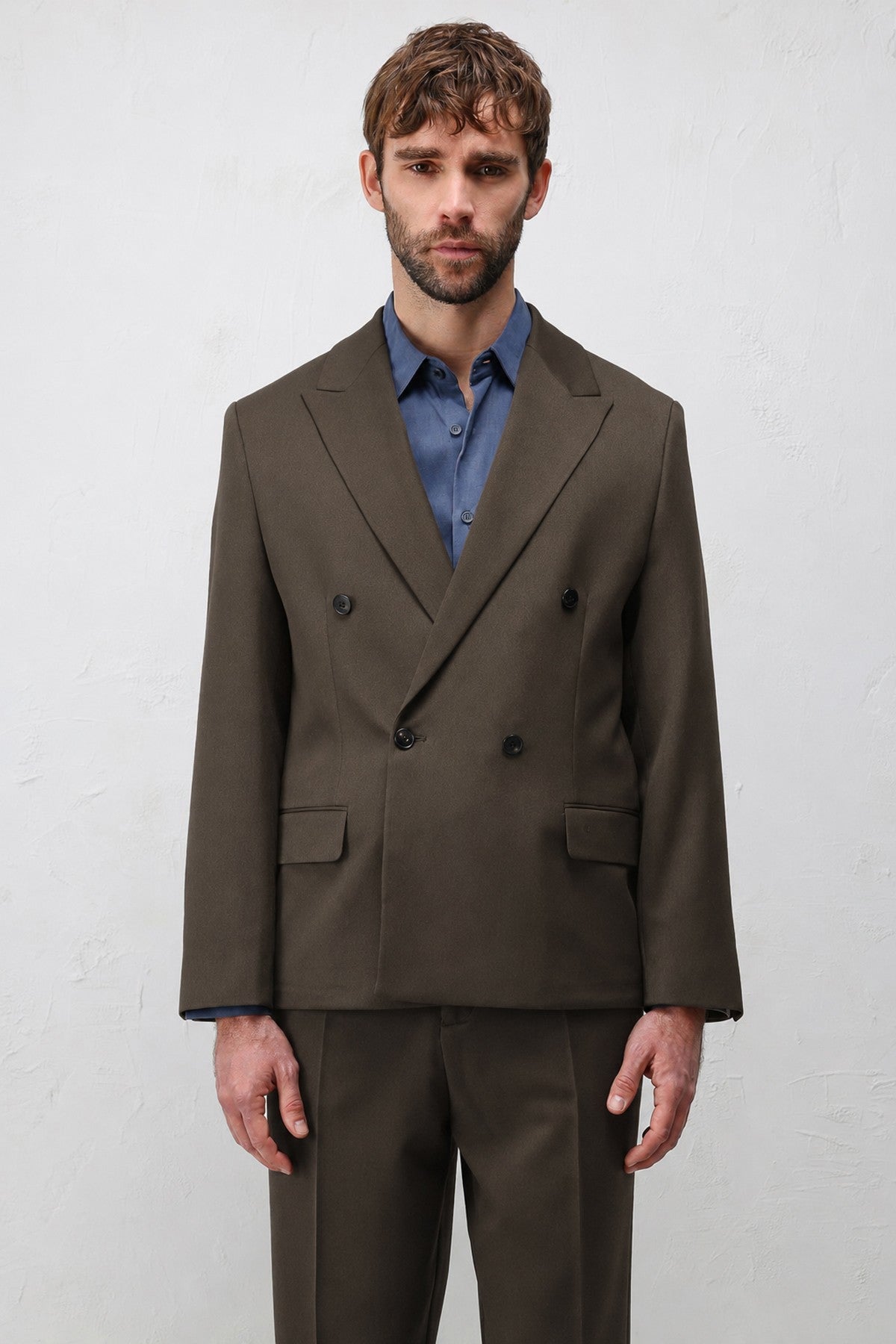 Relax Fit Double-Breasted Men's Blazer