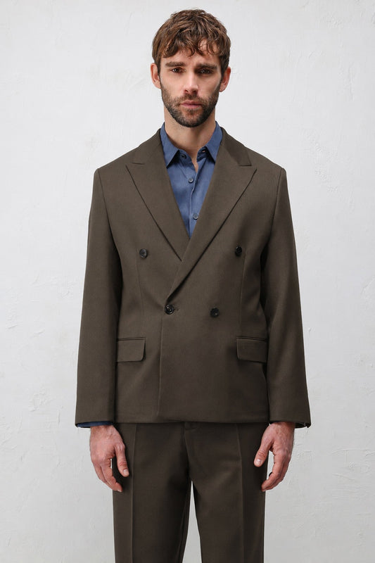 Relax Fit Double-Breasted Men's Blazer