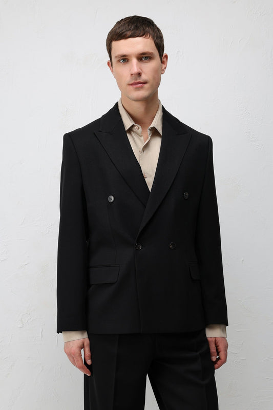 Relax Fit Double-Breasted Men's Blazer