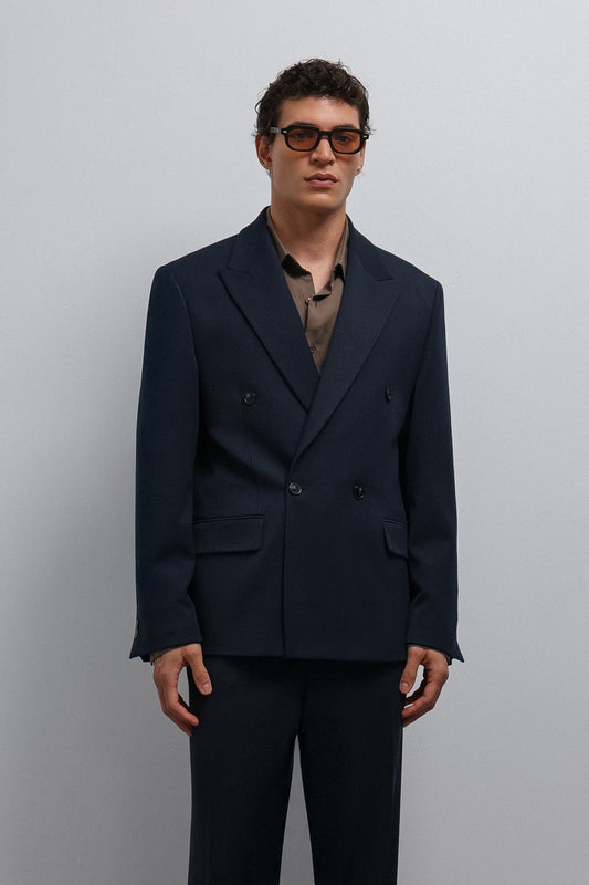 Relax Fit Double-Breasted Men's Blazer