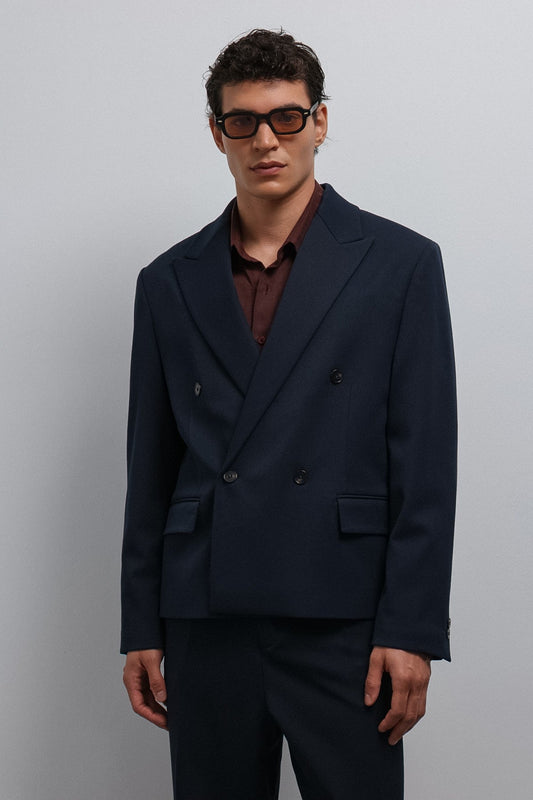 Antioch Kruvaze Relax Crop-Fit Blazer Jacket