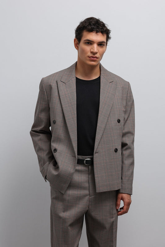 Antioch Checkered Double-Breasted Men's Blazer