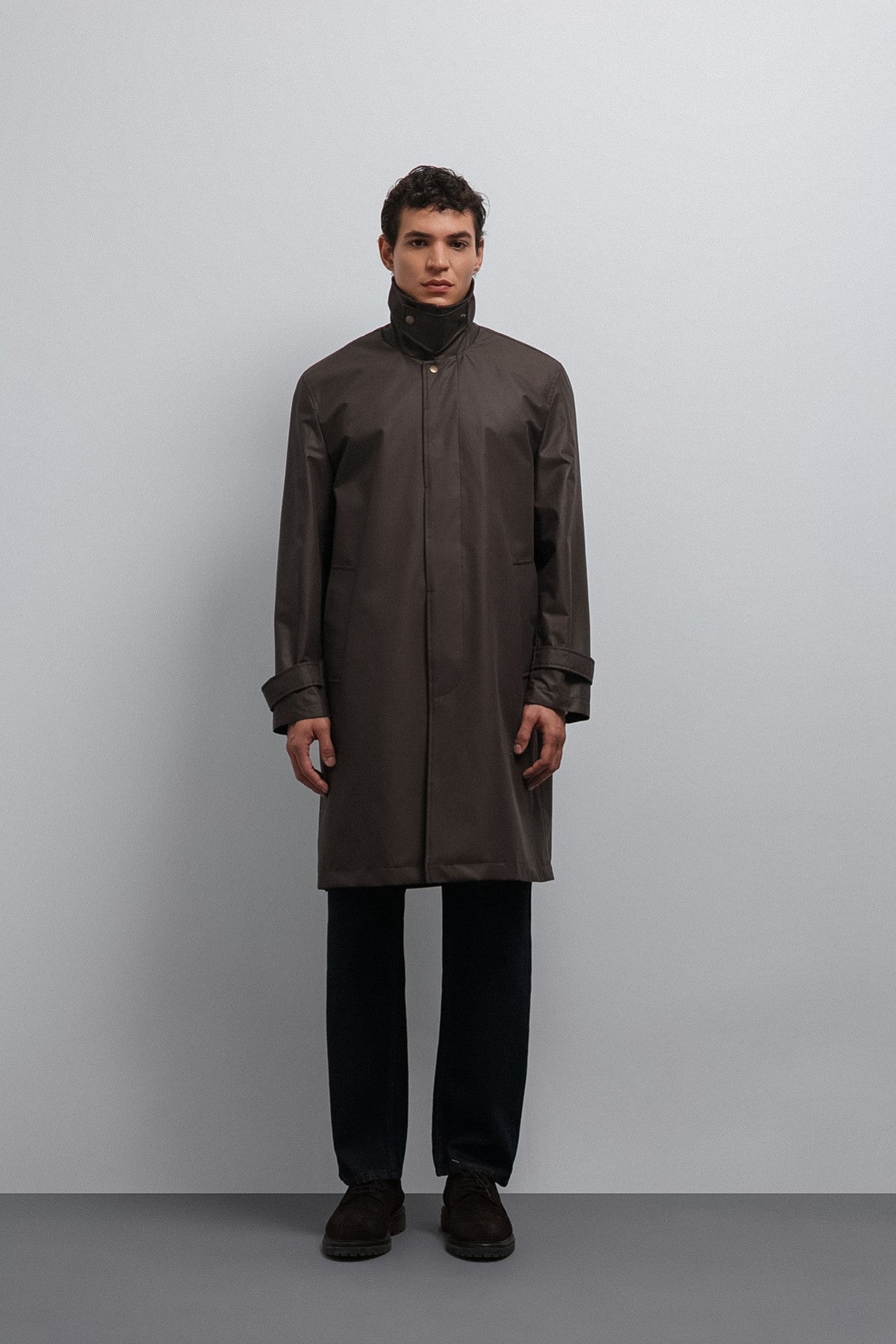 Antioch Contrast Collar Technical Men's Trench Coat
