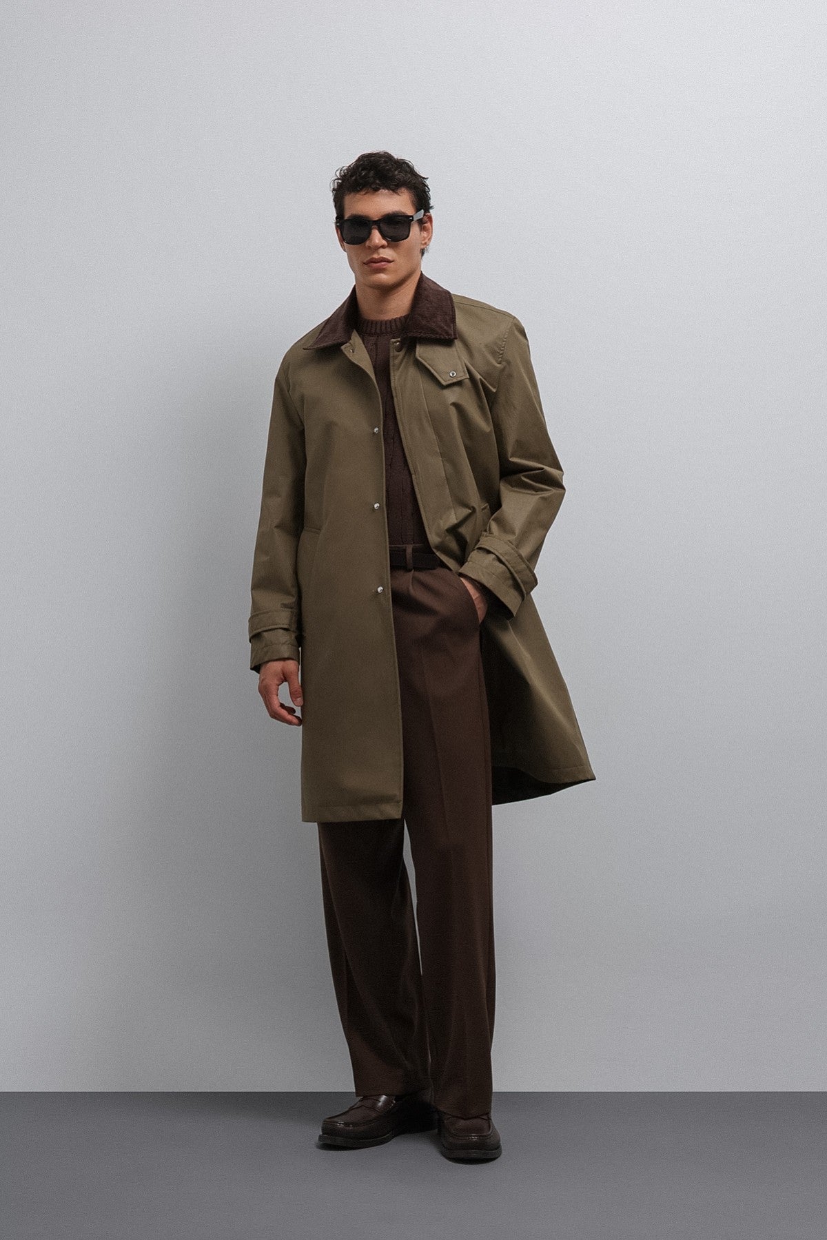 Antioch Contrast Collar Technical Men's Trench Coat