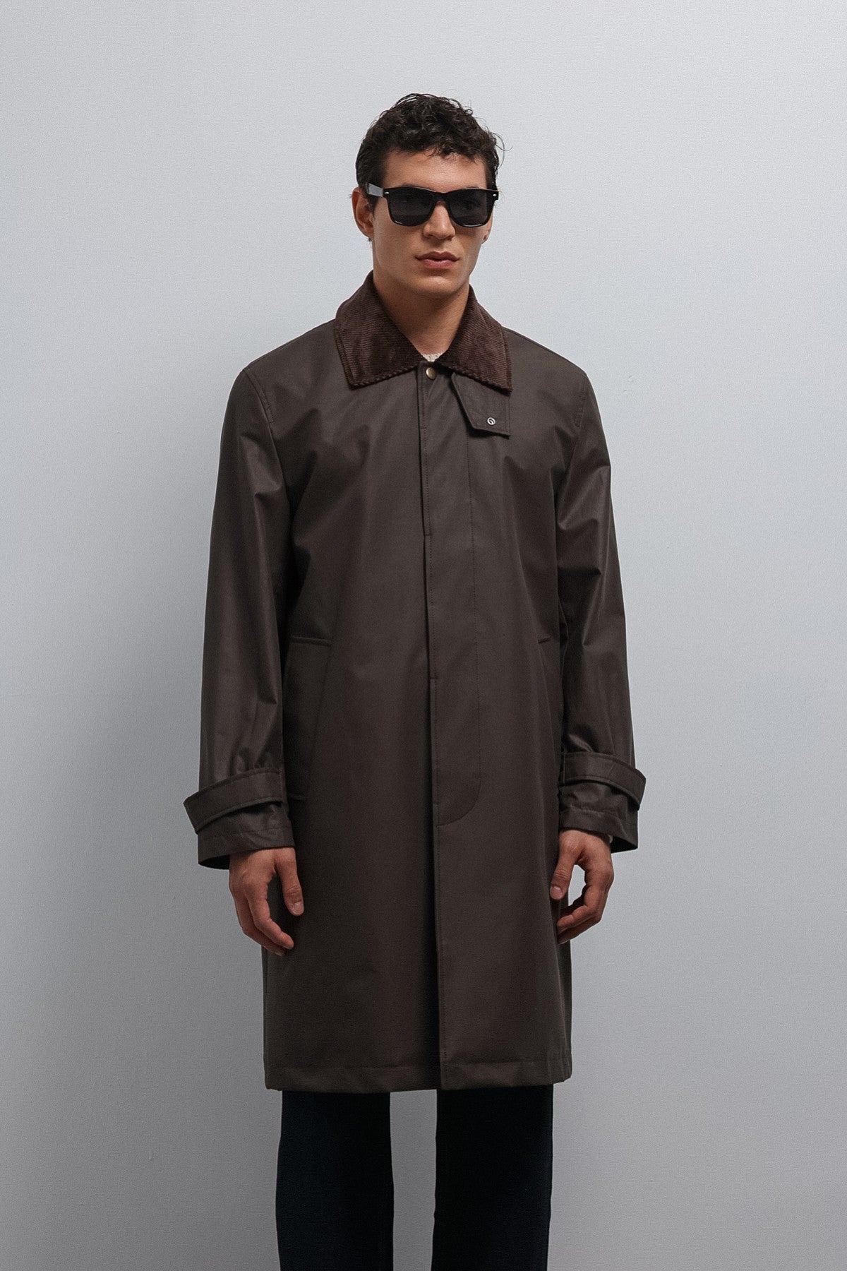 Antioch Contrast Collar Technical Men's Trench Coat