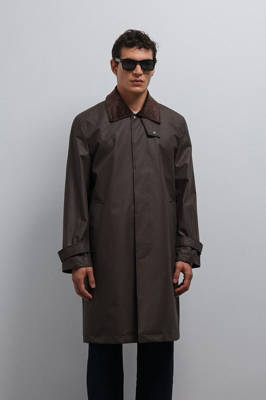 Antioch Contrast Collar Technical Men's Trench Coat