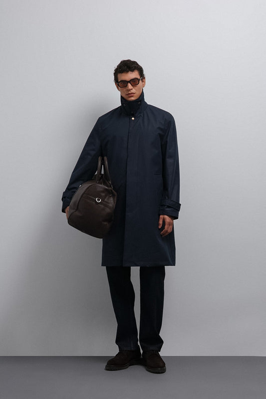 Antioch Contrast Collar Technical Men's Trench Coat