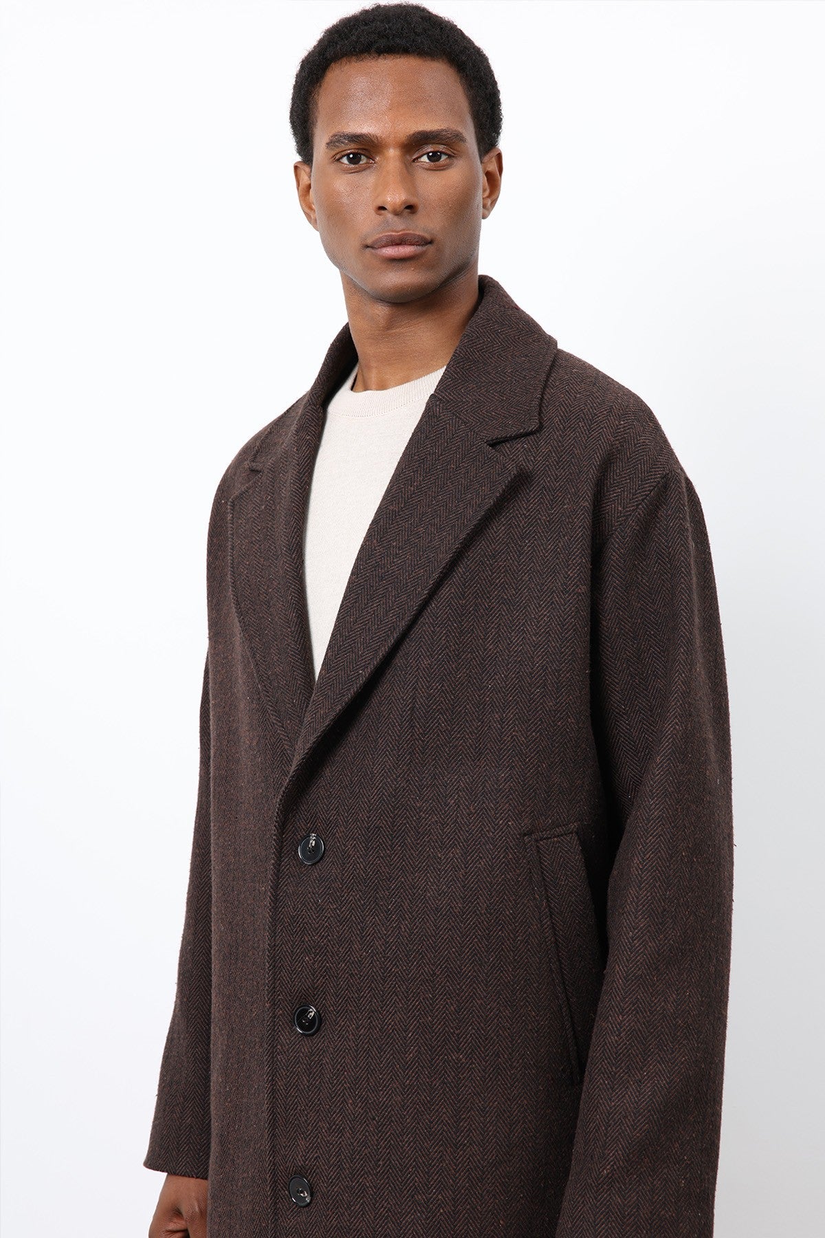 Antioch Relax Fit Herringbone-Patterned Men's Coat