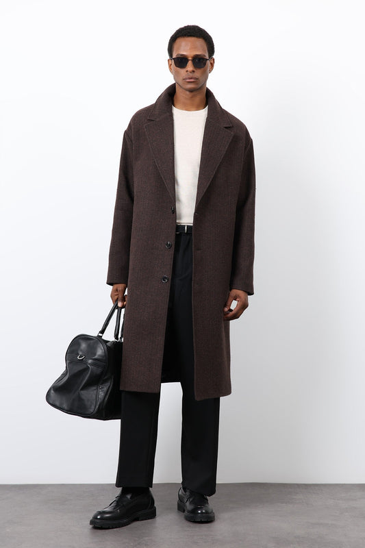 Antioch Relax Fit Herringbone-Patterned Men's Coat