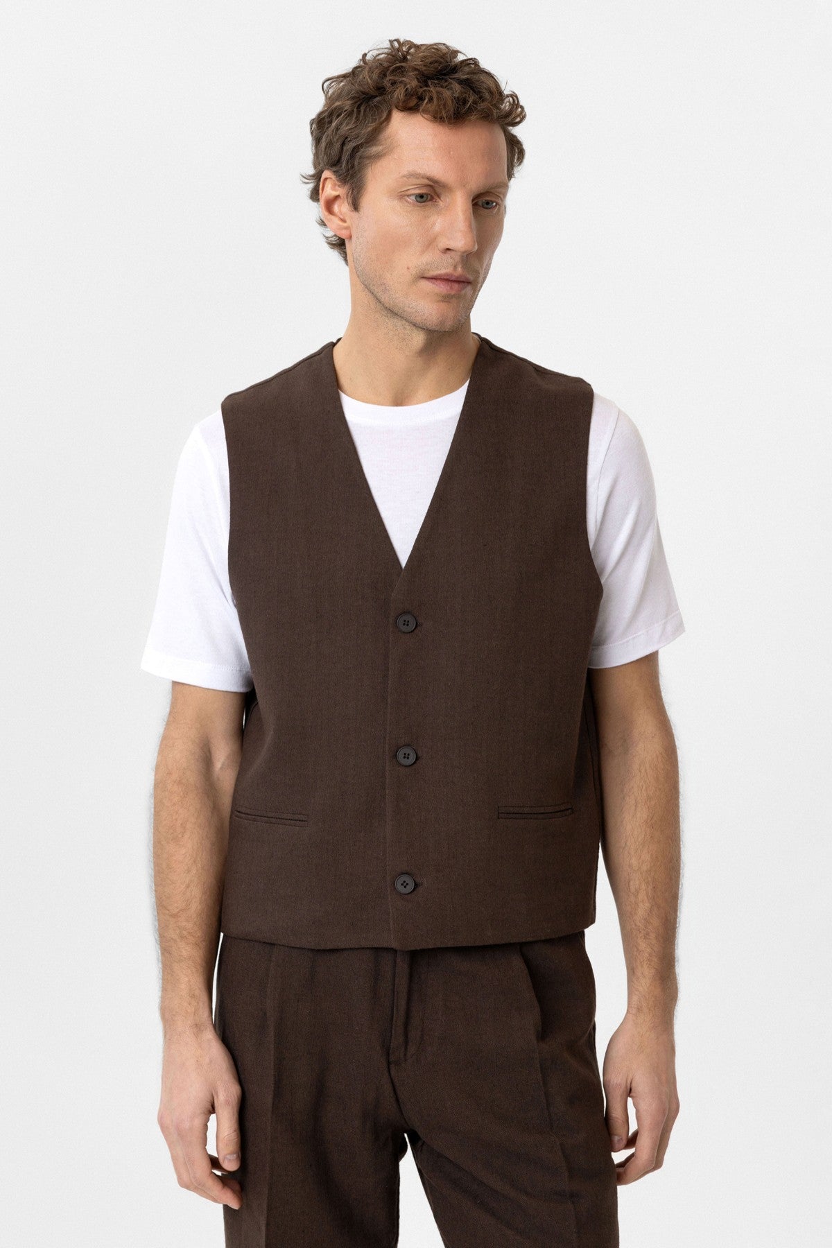Antioch Relax Fit Men's Linen-Blend Vest